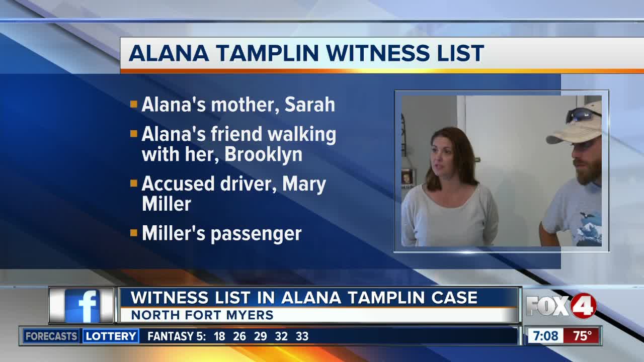 Alana Tamplin witness list announced