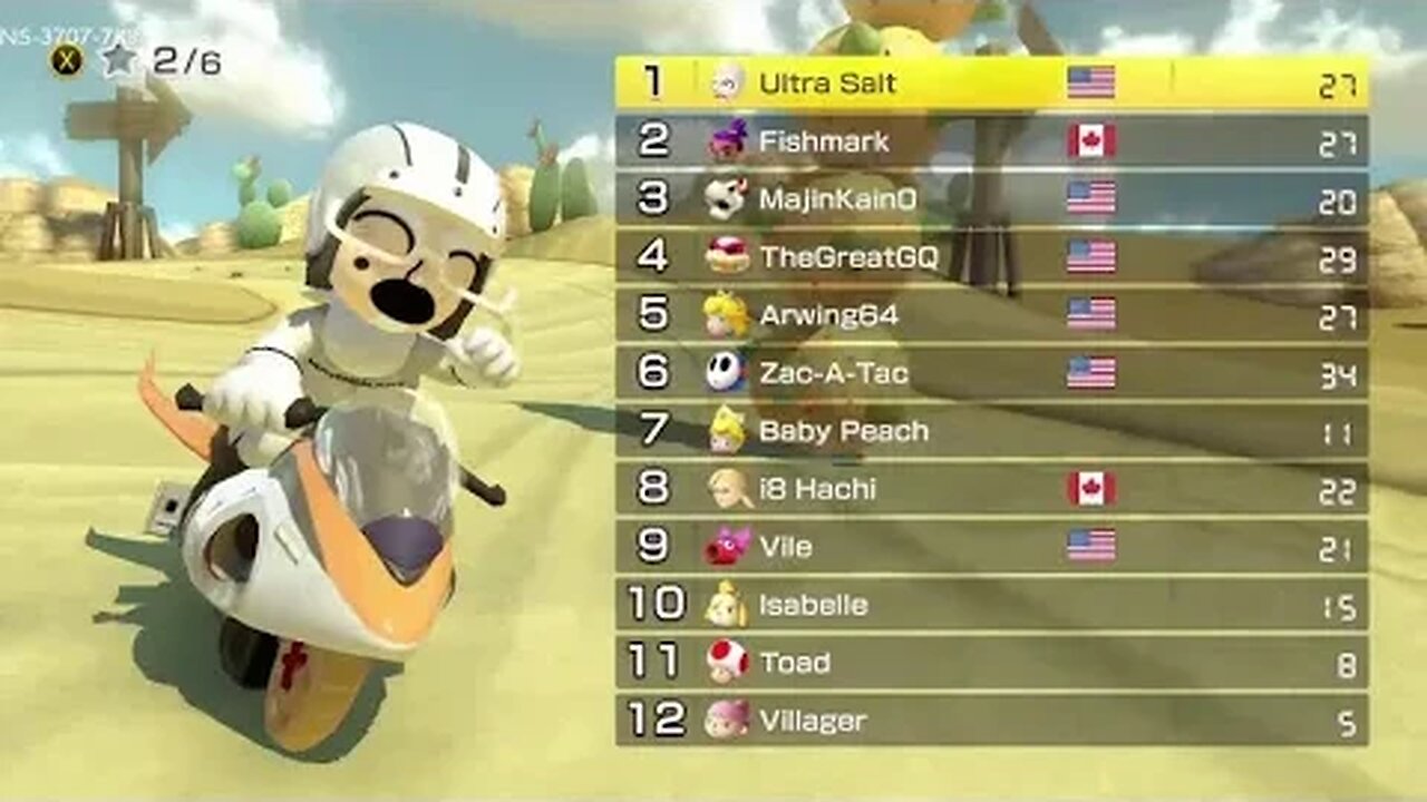 5/11/2023 win on Mario Kart 8 Deluxe's GCN Dry Dry Desert Track