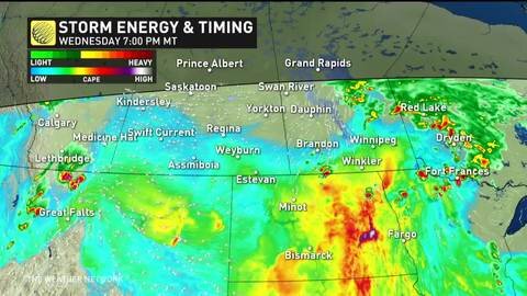 Strong storms spark across Prairies
