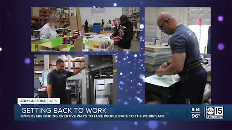 Employers finding creative ways to lure people back to the workforce