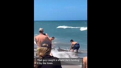 Guys catch Shark at the beach 🏝️ 😵‍💫😫😨