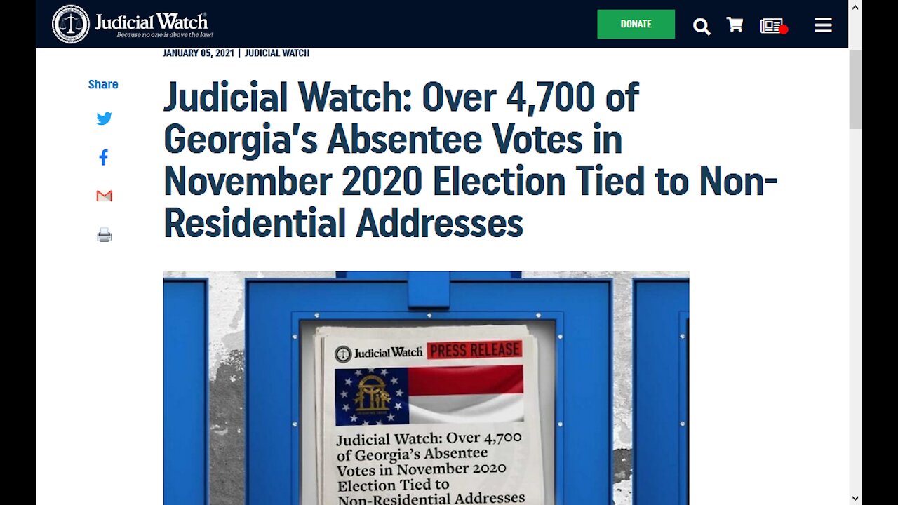 Over 4,700 of Georgia Absentee Votes in November 2020 Are Non-Residential Addresses - News Minute