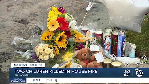 Neighbors create memorial for children killed in Chula Vista fire