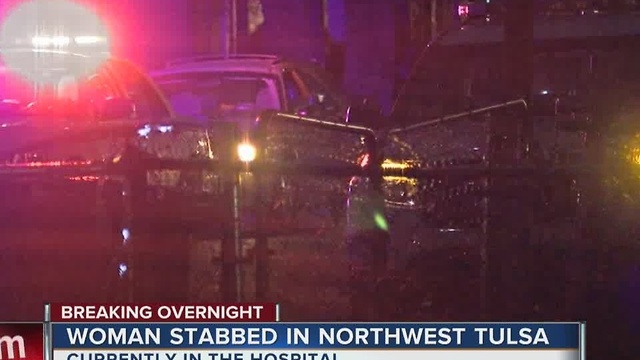 Woman in hospital after overnight stabbing