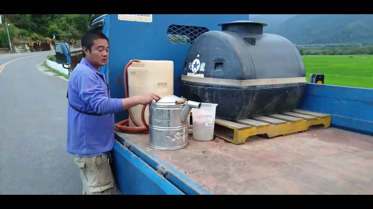 DJI 8 rotor drone for spraying pesticides on rice fields, filmed 08/29/2022 @ Taidong, Taiwan