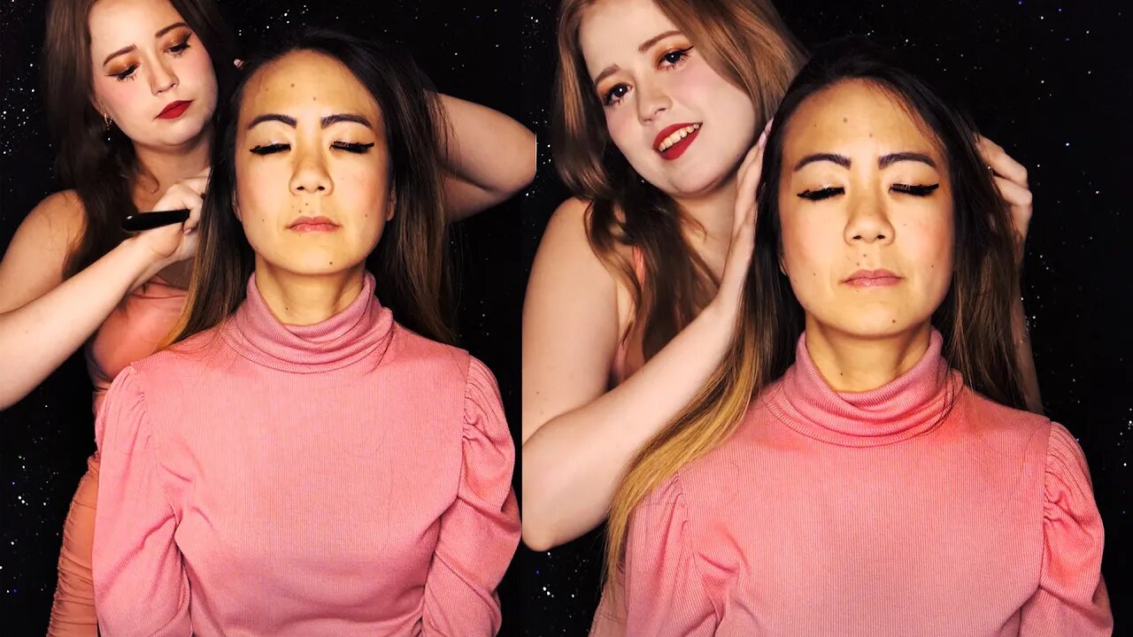 ASMR Gorgeous Hair Brushing & Scalp Massage w/ Fair & Lina, Ultra Relaxing, Soft Whispers