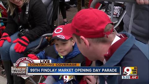 Littlest Cincinnati Reds fans get early taste of Findlay Market Opening Day tradition