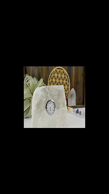 SELENITE CLOCK - AMAZING WHITE RAW STONE SLAB (SELCLOCK) AS IS