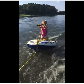 Two-Year-Old Girl Rocks On Her Water Skis