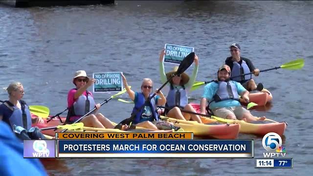 Protesters march for ocean conservation in West Palm Beach