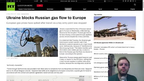 Ukraine blocks Russian gas flow to Europe