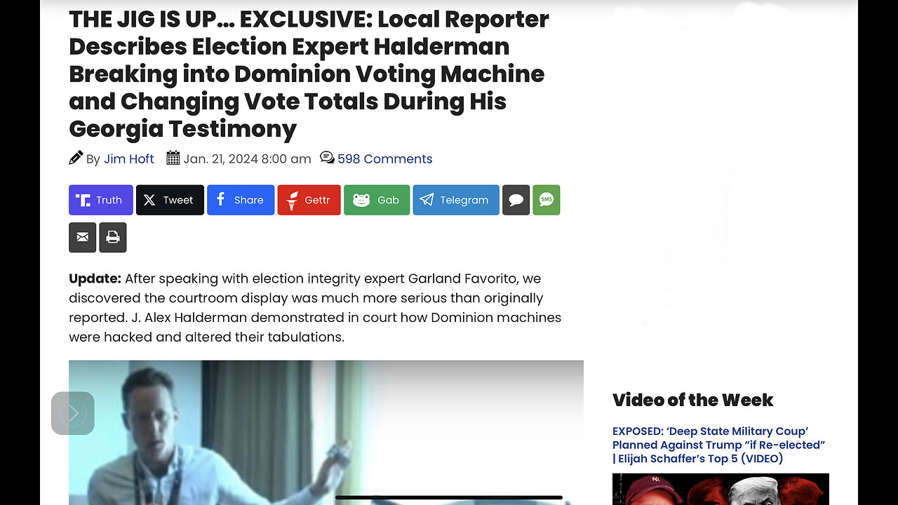 Election Expert Halderman Breaks into Dominion Machine and Changing Vote Totals During His Testimony
