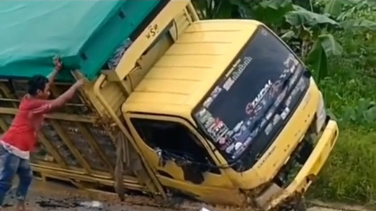 the truck fell