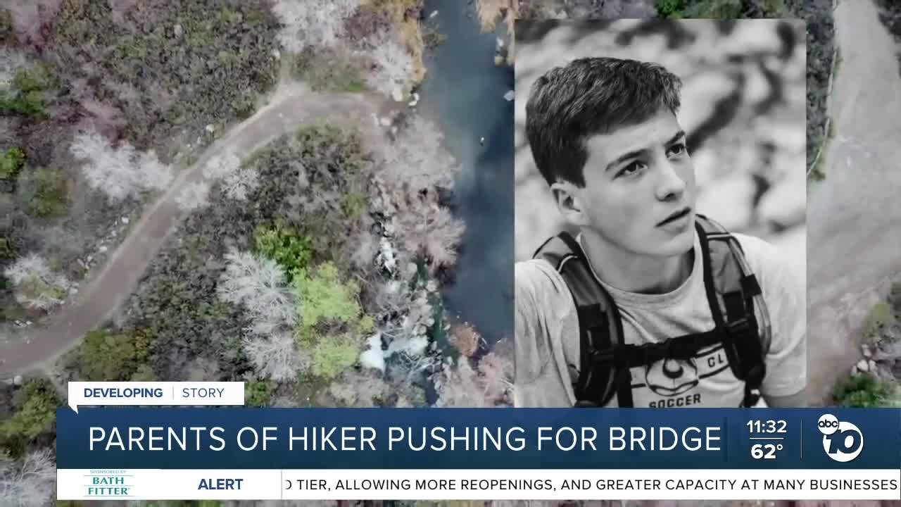 Parents of hiker pushing for Mission Trails bridge