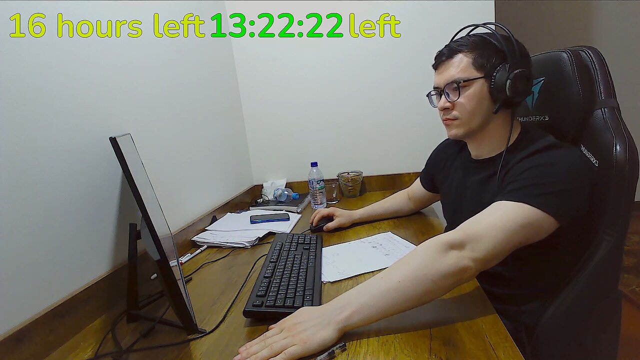 Study with me 16H challenge/ 📚🌧 rain sounds & pomodoro timer 60 & 5