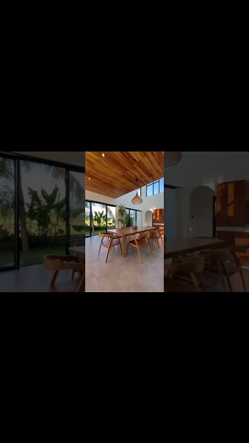 Inside a luxury tropical Bali villa overlooking rice fields! 🌴 #shorts #architecture #bali