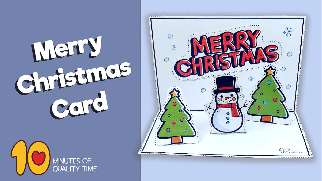 Merry Christmas 3D Snowman Card Craft