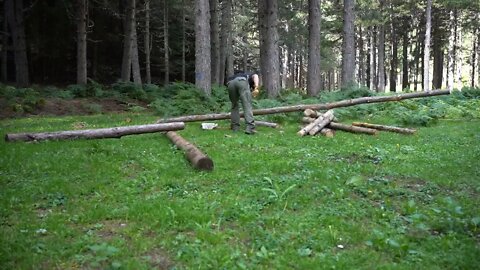 3 Three days alone the hunter builds the shelter from start to finish. -11