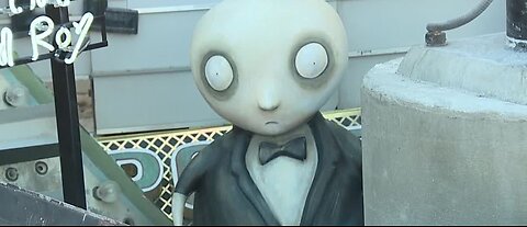 Tim Burton's exhibit opening today