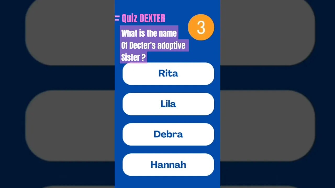 🎬 Quiz_Dexter : What is the name of Dexter's adoptive sister?👀 #dexter