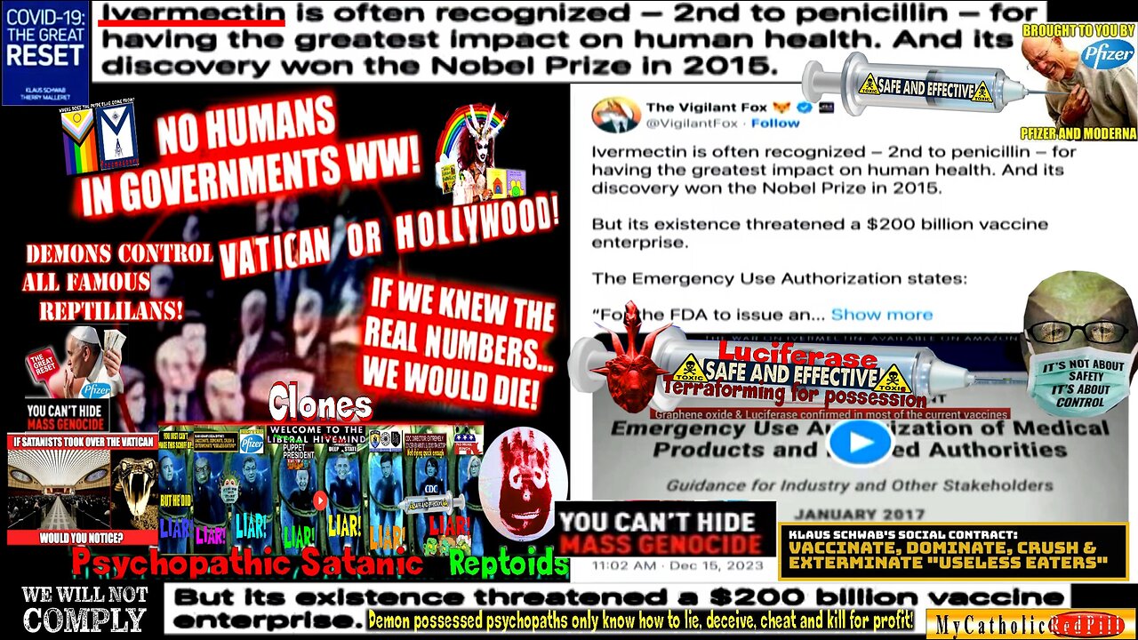 Proof of a Demonic Hive-Mind and they [DS] are not human – COVID is a bioweapon – Ivermectin denied