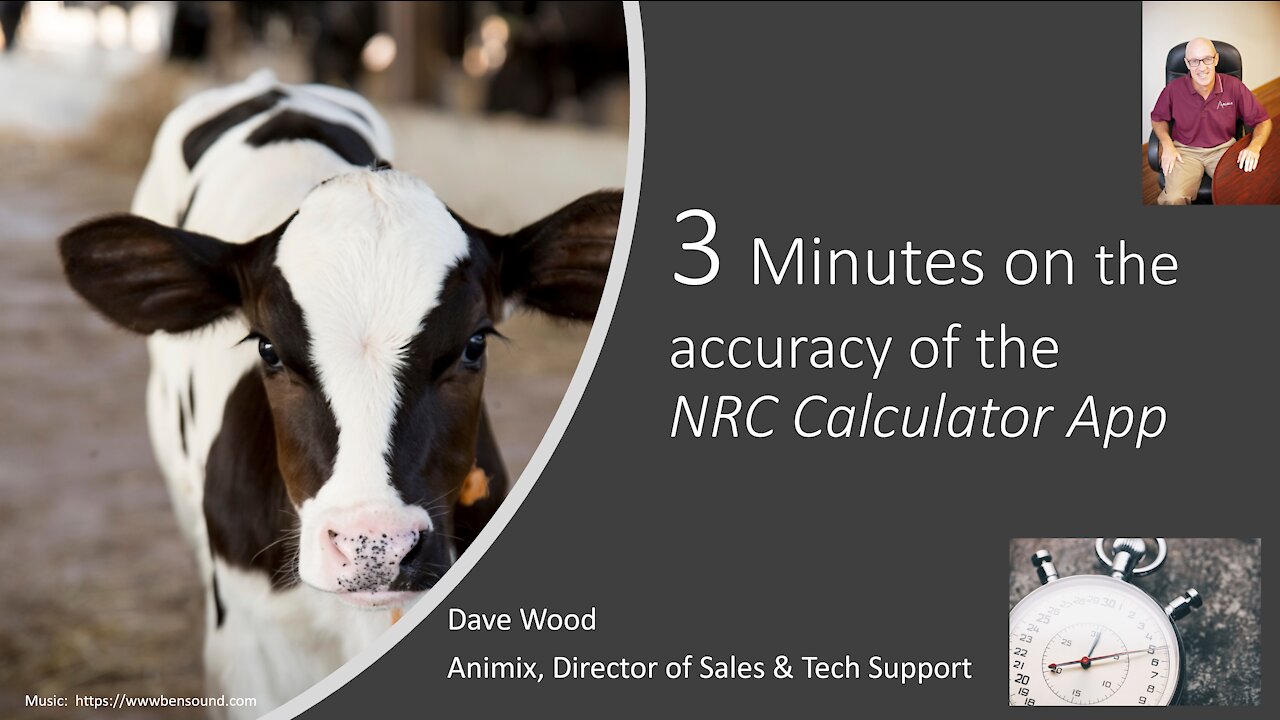 Accuracy of the calf NRC Calculator app