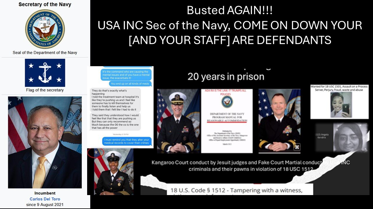 Busted AGAIN!!! USA INC Sec of the Navy, COME ON DOWN YOU [AND YOUR STAFF] ARE DEFENDANTS