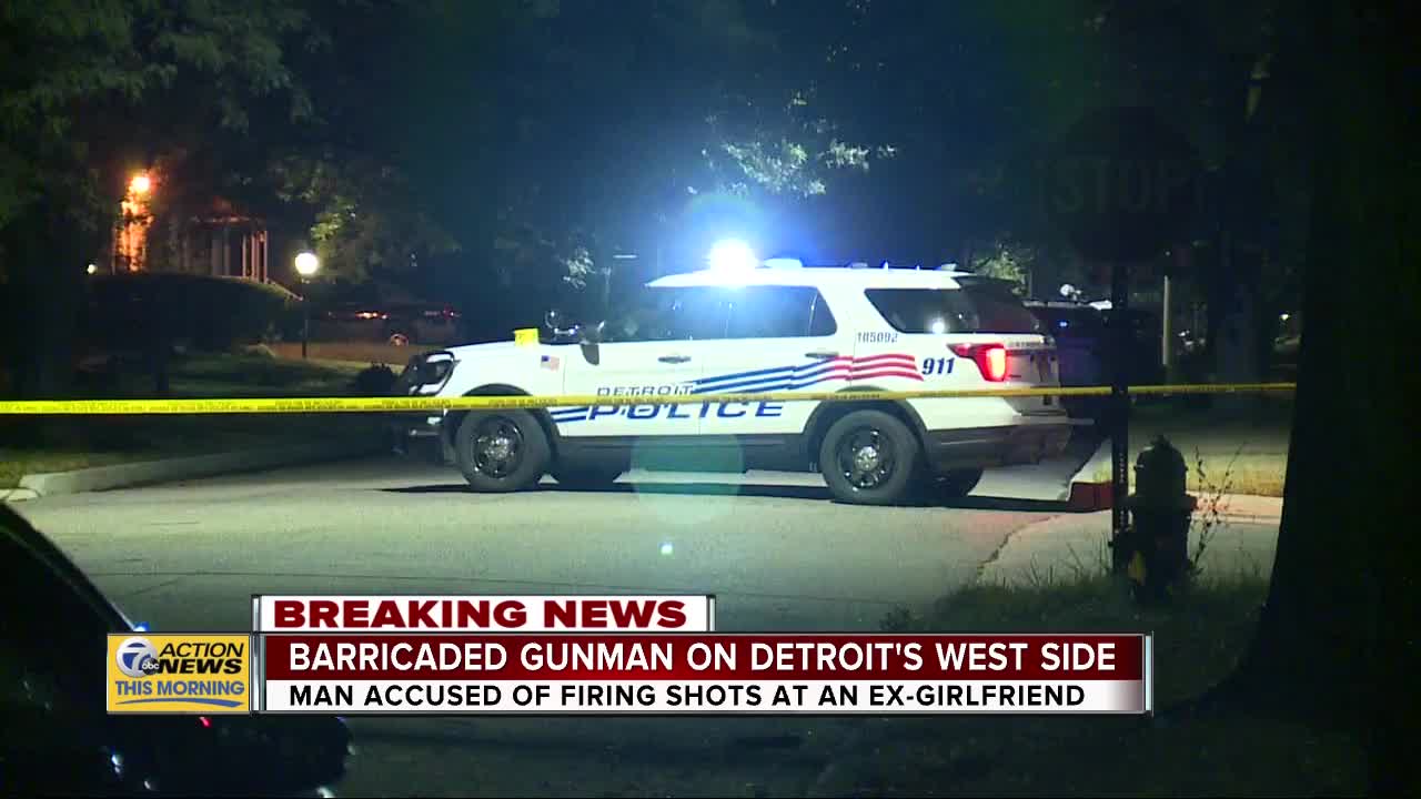 Barricaded gunman: Man accused of firing shots at ex-girlfriend in Detroit