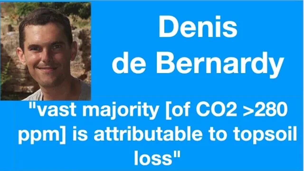 #47 Denis de Bernardy: "vast majority (of CO2 above 280 ppm) is attributable to topsoil loss"