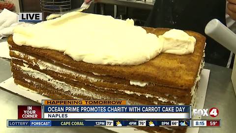 Local restaurant promotes charity with National Carrot Cake Day - 8 am live report