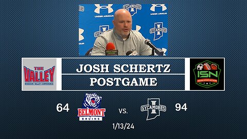 Indiana State’s Josh Schertz Post Game Press Conference After 94-64 Win Over Belmont Part 1