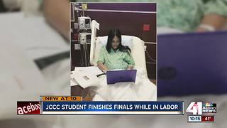 KS woman finishes college final while in labor