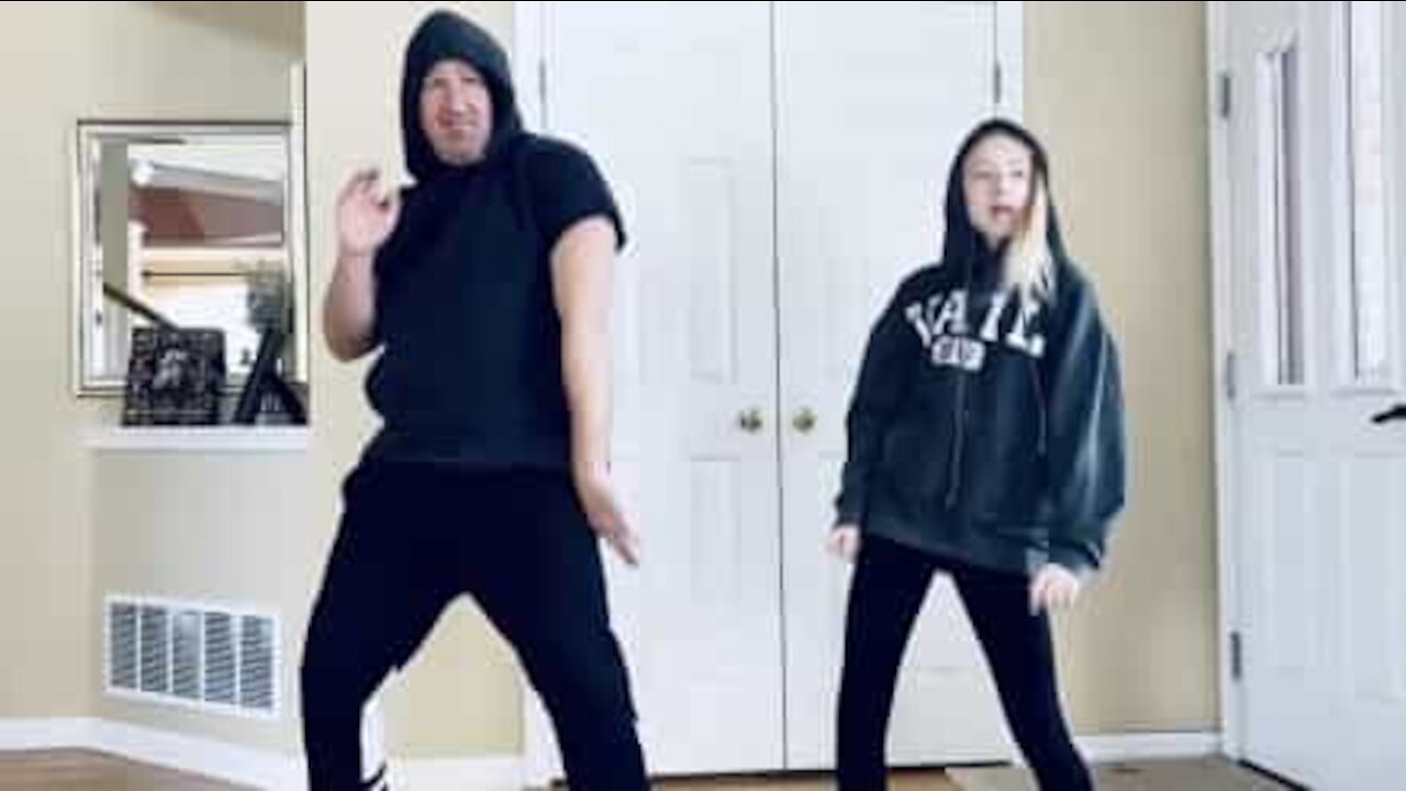 Dad and daughter brighten up quarantine with dance routine