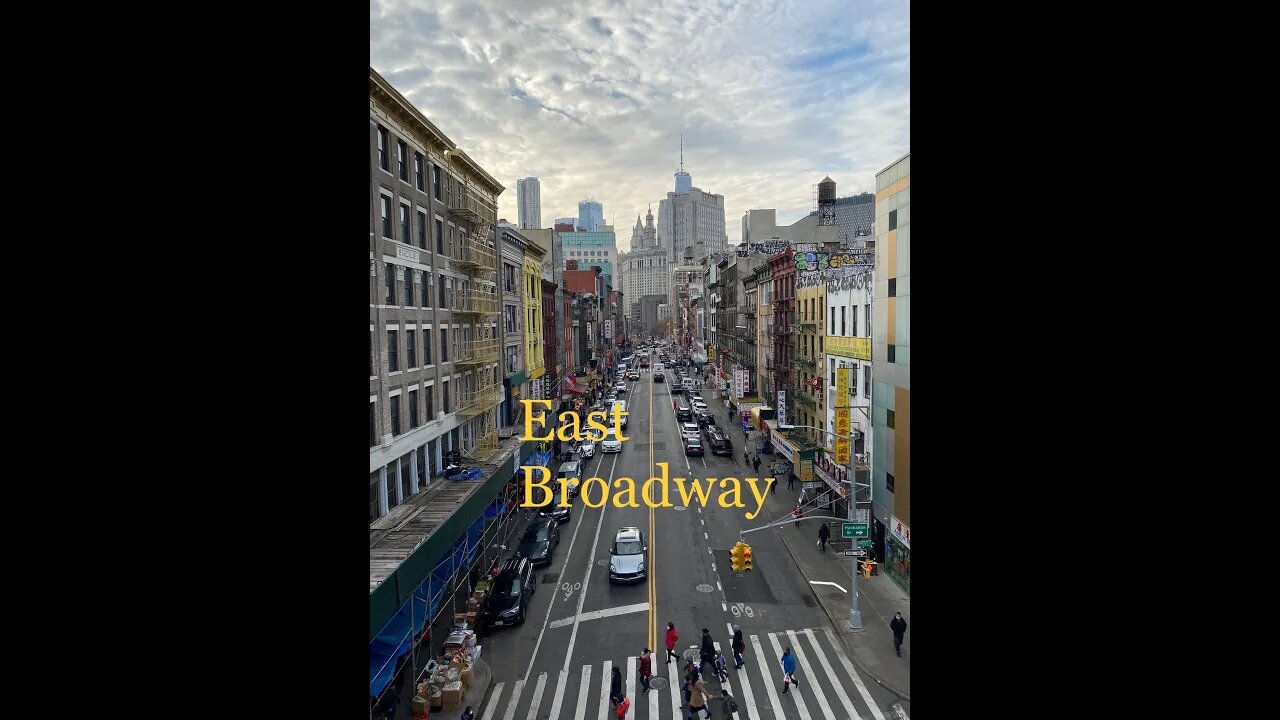 Looking at the East Broadway on Manhattan Bridge