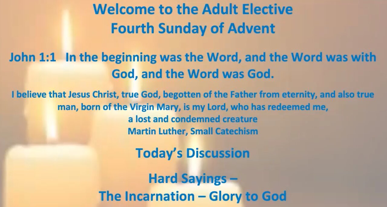 Advent 2020 - Incarnation - Week Four