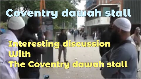 Interested discussion with the Coventry Dawah Team.