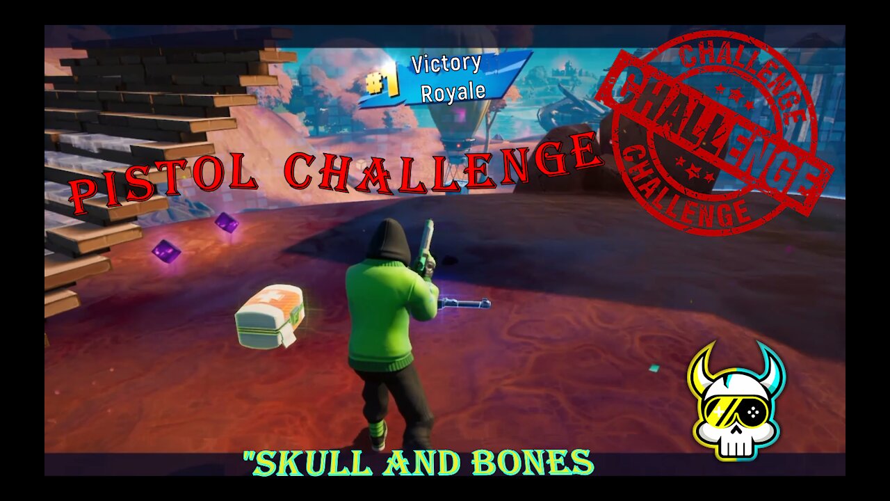 Pistol challenge. Fortnite (8 season). Skull and Bones.