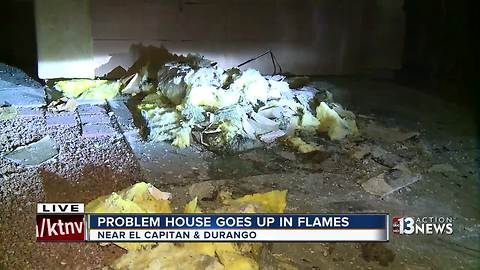 Problem house goes up in flames near El Capitan and Durango