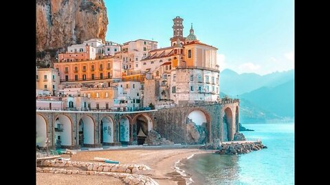 Melted buildings of Pompeii and the Amalfi Coast