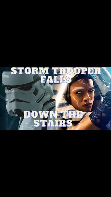 Stormtrooper falls down stairs on the way to the new Star Wars Ashoka tv series