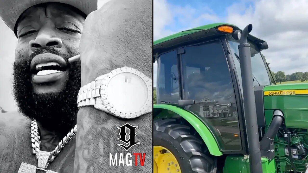 Rick Ross Cuts Own Grass In A Rolex Watch Before His 2nd Annual Car Show! 🚜