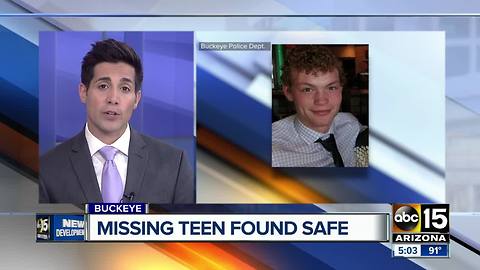 Buckeye teen with autism found safe Sunday morning