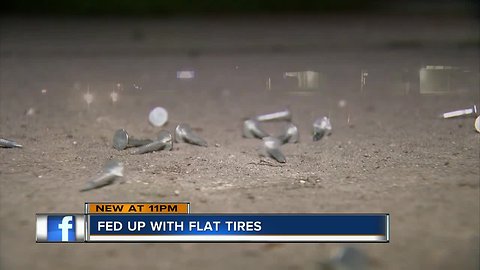 Neighbors fed up with nails left scattered along school cross walk in Hillsborough County