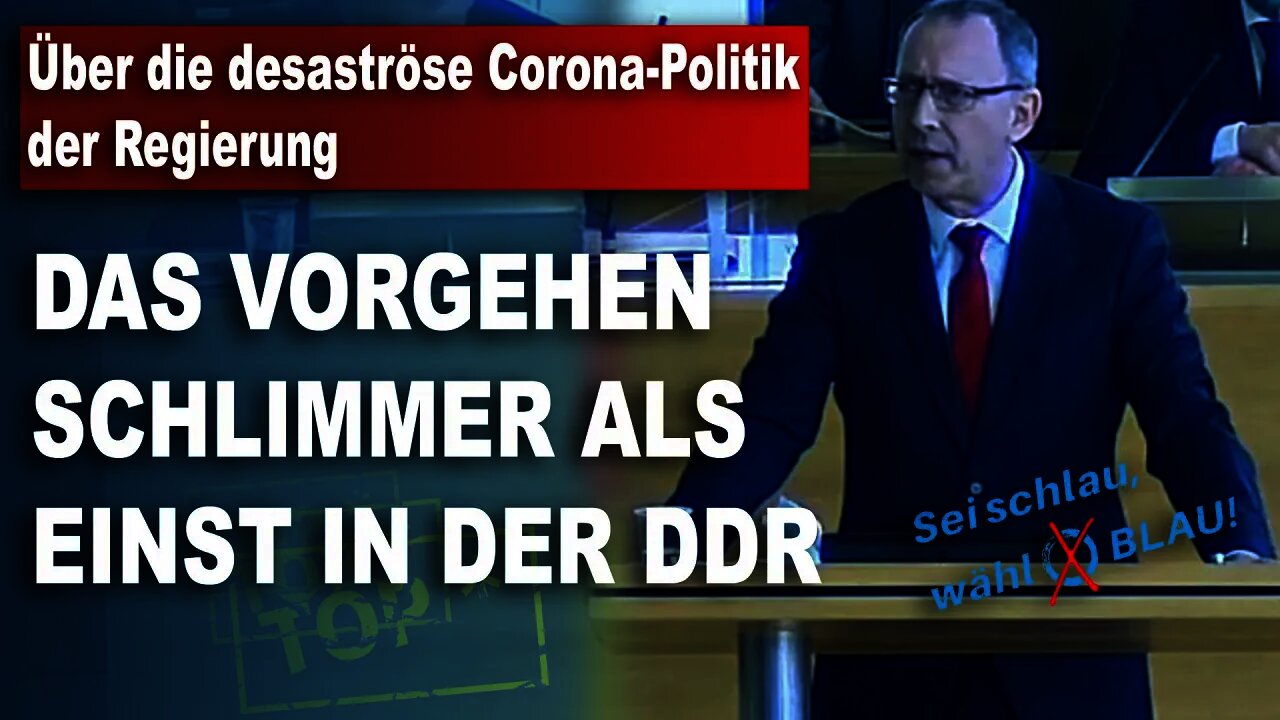 Bericht über die Regierung zur desaströsen Corona-Situation Jörg Urban, AfD