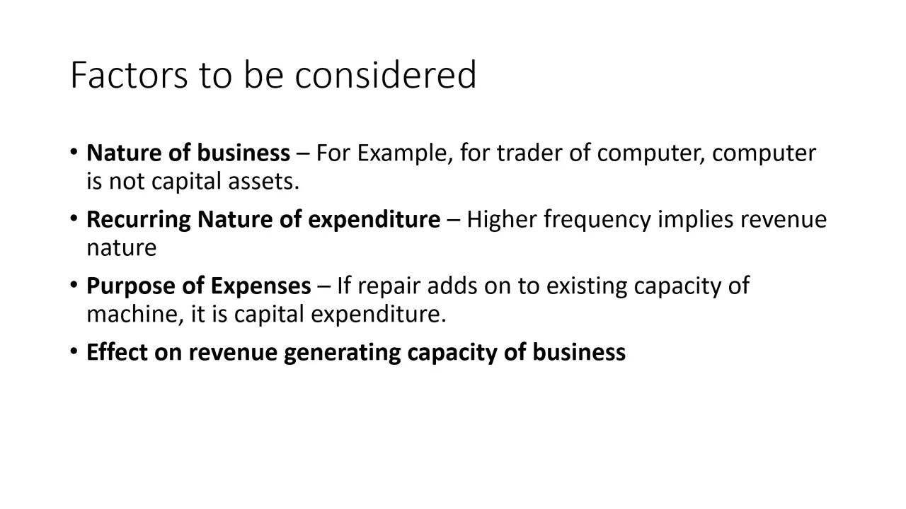 Capital and Revenue Expenditure