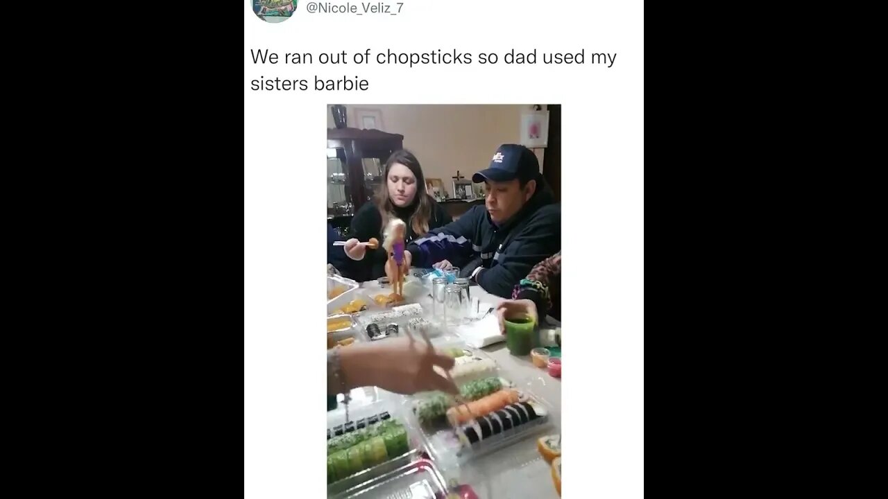 DAD USE BARBIE INSTEAD CHOPSTICK 🤭