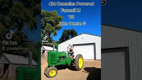 Tractor Racing | John Deere G vs 4bt Cummins Powered Farmall M