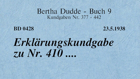 BD 0428 - ERKLÄRUNGSKUNDGABE zu NR. 410 ....