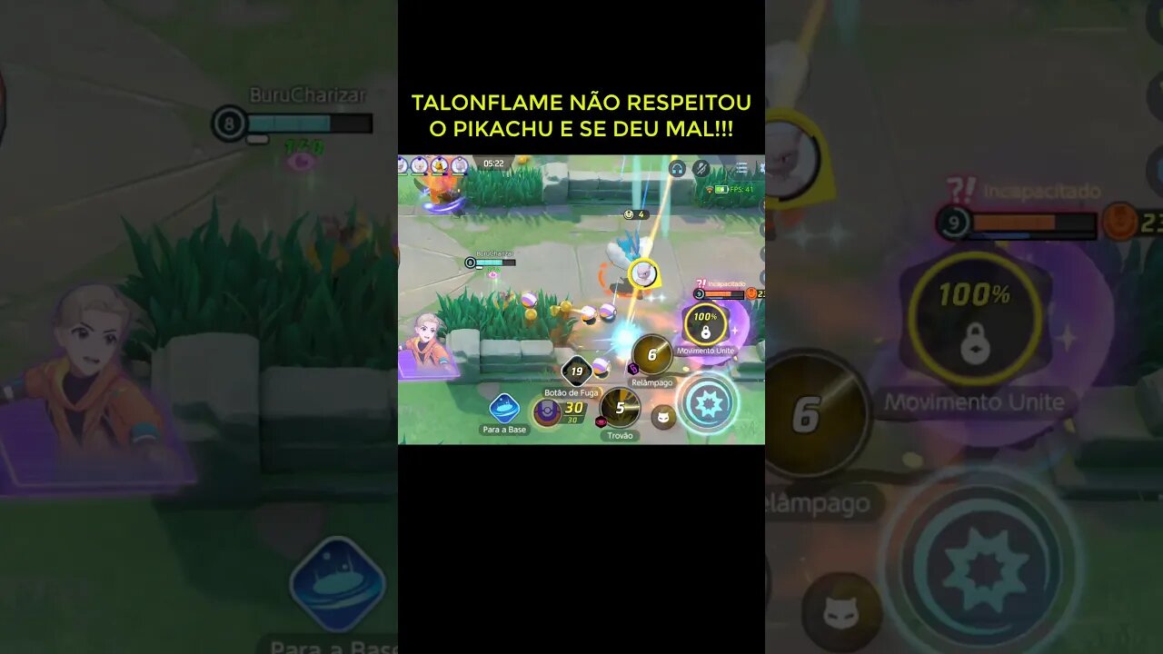 TALONFLAME NÃO RESPEITOU O PIKACHU E SE DEU MAL 🤣🤣POKÉMON UNITE #shorts #burucharizard