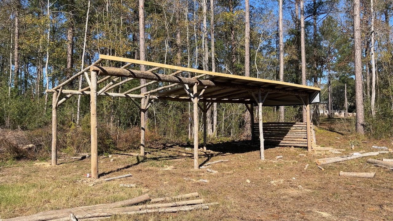 How To Build A DIY Log Shed From Trees On The Homestead Part 2!!